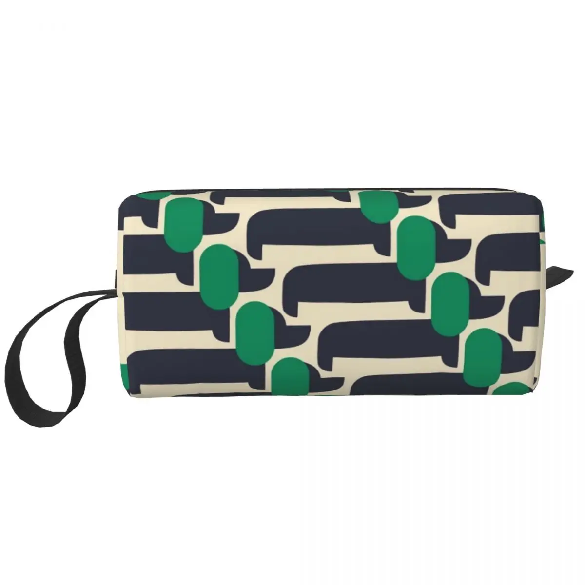 Green Dog Show Travel Toiletry Bag, Organizador de maquiagem cosmética Sacos De Armazenamento De Beleza, Dopp Kit Case Box, Custom Cute Print