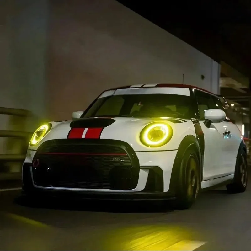 Yellow Angel Eyes DRL For 2019-2021 Mini Cooper F55 F56 F57 Clubman F54 LCI LED Headlight Daytime Running Light Red Blue