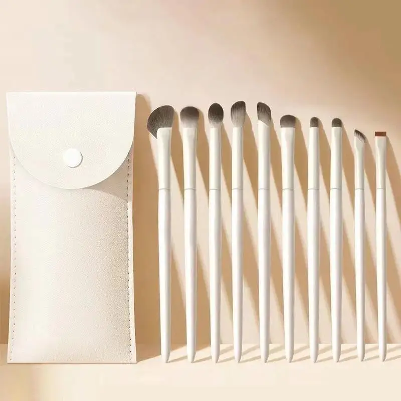 5/8/10Pcs Natural Eye Makeup Brushes Set Detail Eyeshadow Brush Makeup Brush White Ultra Soft Eyeshadow Eyeliner Makeup Tool