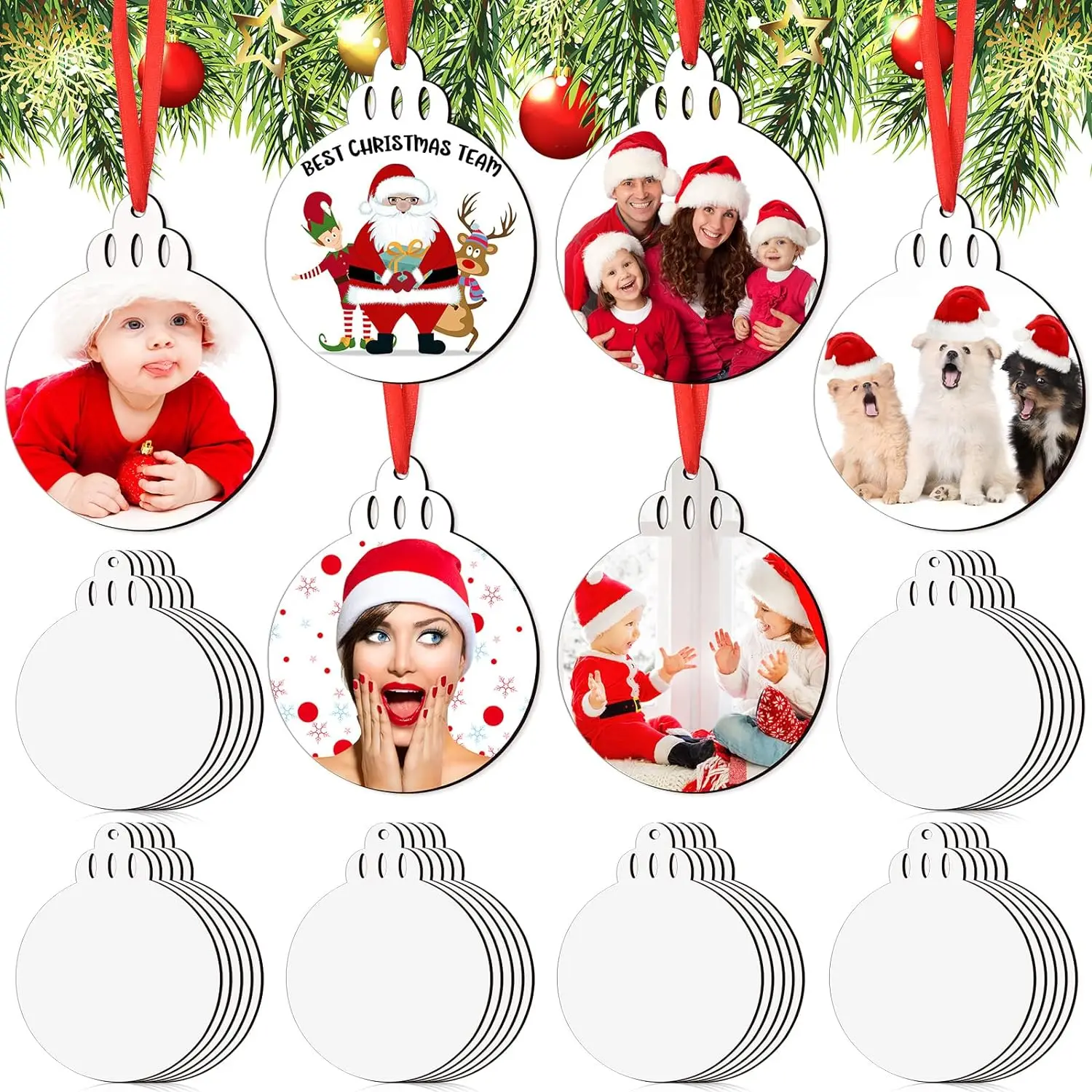 Sublimation Ornament Blank Sublimation Double Sided Blanks Christmas Ornament Blank Personalized Sublimation Blank Pendants DIY