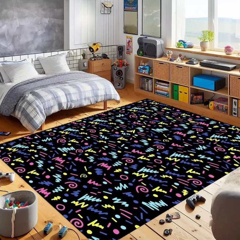 

Arcade Star Carpet Bowling Hall Carpet Arcade Bar Carpet Retro Arcade Carpet Non-slip Suitable for Bedroom Kitchen