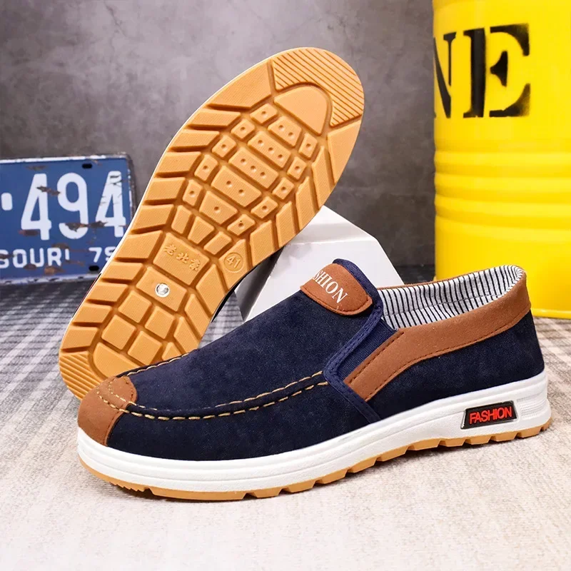 2024 Men Plus Size Male Loafers Casual Comfortable Sneakers Slip On leisure Shoes Lightweight Vintage Flats