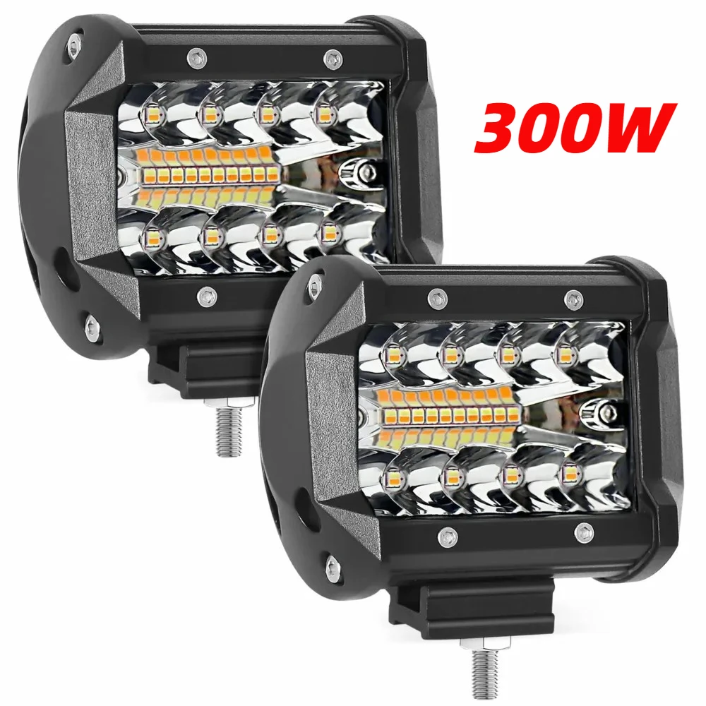 4 inch Work Light 300W Car LED Light Bar Offroad 4x4 Spotlights Fog Lamp 12V 24V Headlight For Truck Jeep SUV ATV Motorcycle