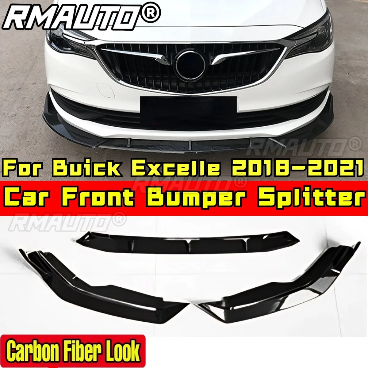 Front Bumper Lip Compatible with Buick Excelle 2018-2021 Body Kit Front Apron Diffuser Splitter Guard Car Accessories