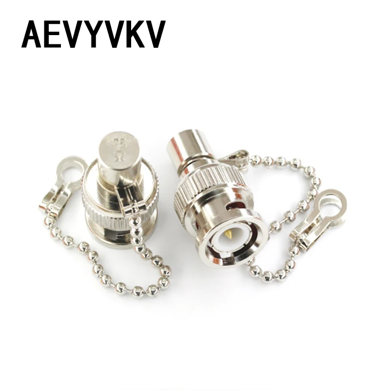 Q9 BNC Loads Male Plug Coaxial Brass Resistor Terminator Dummy BNC Load Impedance 50 Ohm&75 Ohm with Keychain Adapter Brass