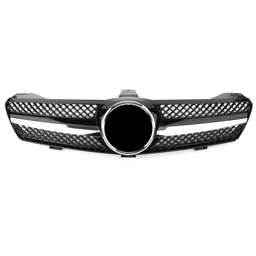 Car Front Bumper Grille ABS Upper Mesh Grill For Mercedes Benz W219 CLS500 SLS600 CLS Class 2004 2005 2006 2007 Chrome Black