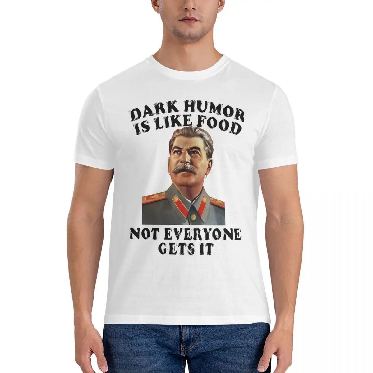 Fun Stalin Meme Humor T-Shirt for Men Round Neck 100% Cotton T Shirt Joseph Stalin Short Sleeve Tee Shirt Gift Clothes