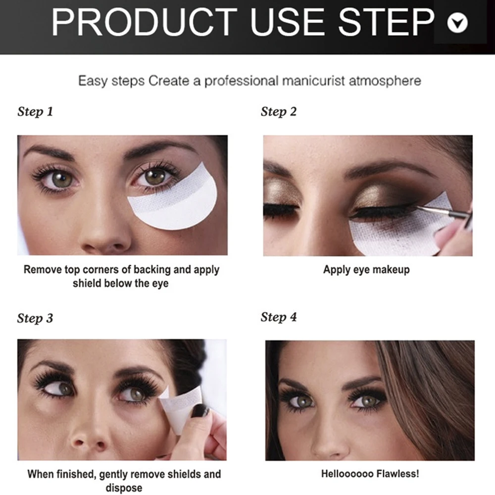 50 قطعة أقنعة عينيه منصات لمنع بقايا ماكياج عينيه Stencil ملصقات لملحقات رمش كحل دليل ماكياج #2
