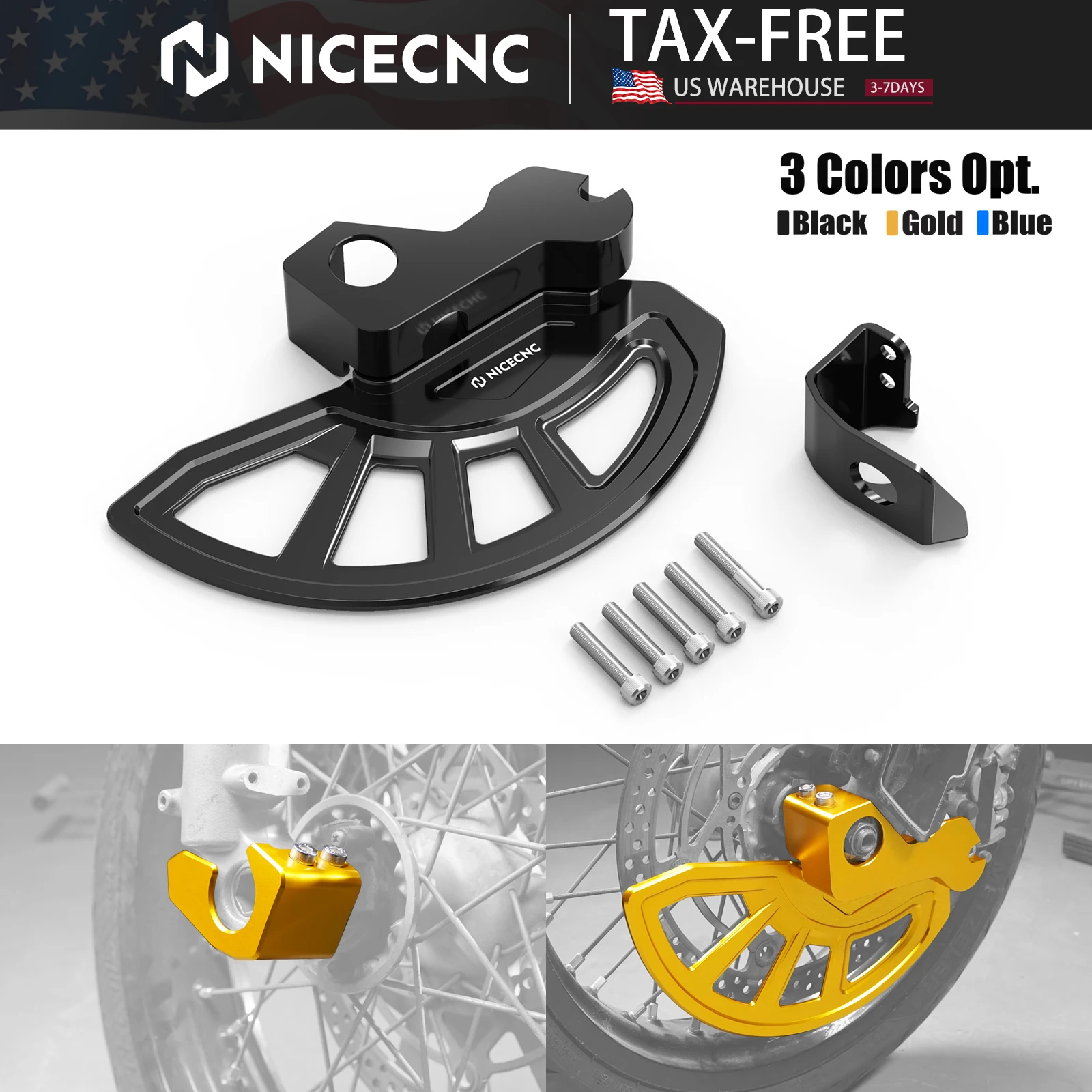 

NICECNC для Suzuki DR-Z400SM 2005-2024 Защита переднего тормозного диска, комплект защиты ног передней вилки, алюминий DR-Z 400SM DR-Z 400 SM 2023 2022