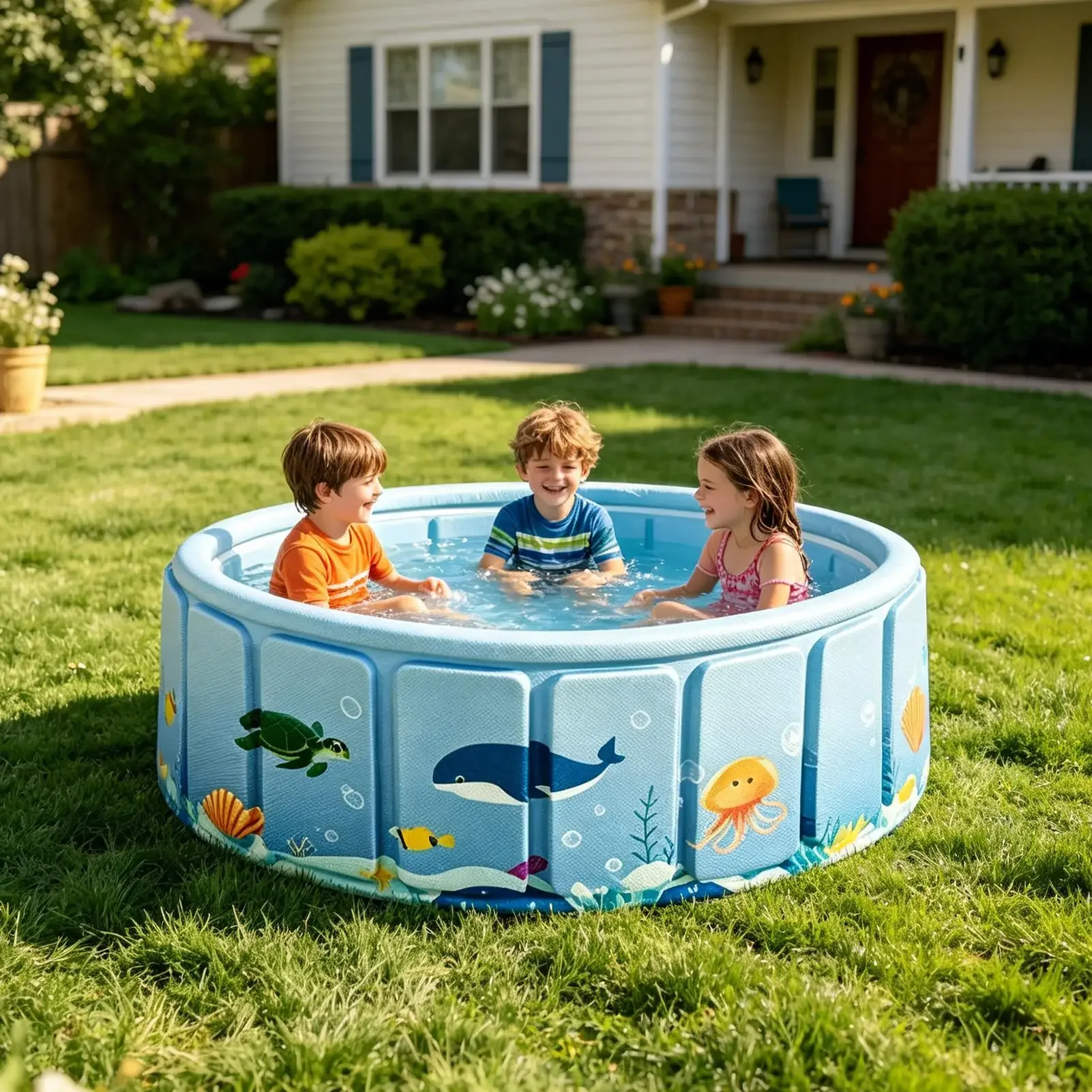 Non Inflatable Foldable Swimming Pool Foldable Frame Pool Summer Water Party Pool Pet Bathing Tub Fold Up Pool For Games Baby