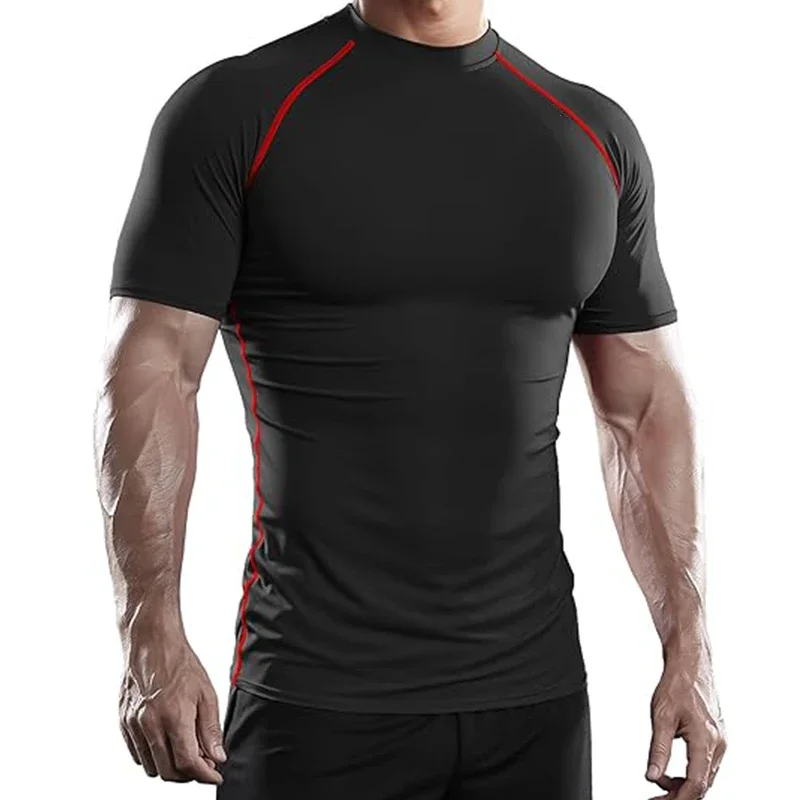 

Men's quick drying Running T-shirt Men's Summer Sports Fitness Elastic T-shirt Gym fitness exercise top Sports T-shirt