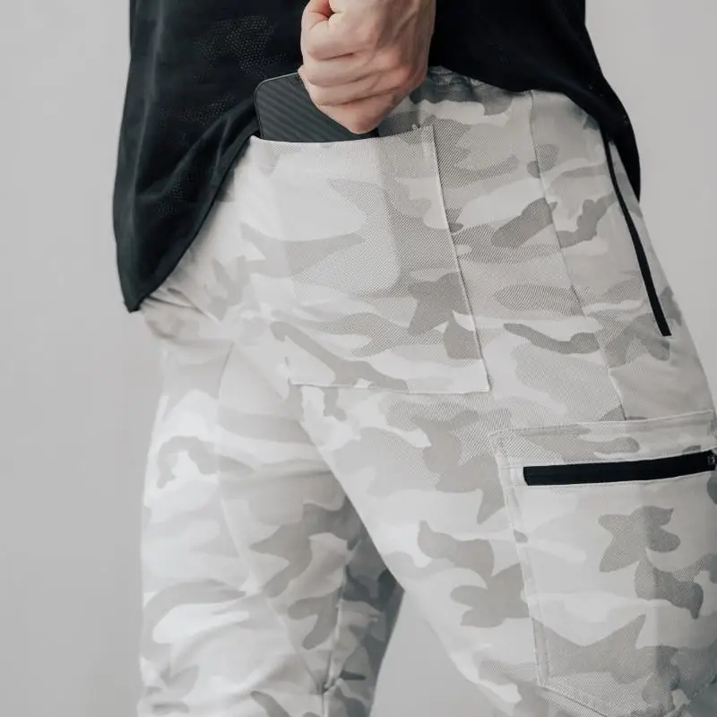 Jogger Men\'s Sweatpants Cotton Zippered Pocket Casual Pants Gym Sports Fitness Running Training Pants Fashion Men\'s Clothing