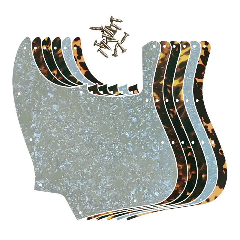 Fei Man - Custom Quality Pickguard For US, 10 Holes, 5 String Jazz Bass Guitar, Blank Scratch Plate, Multicolor Choice