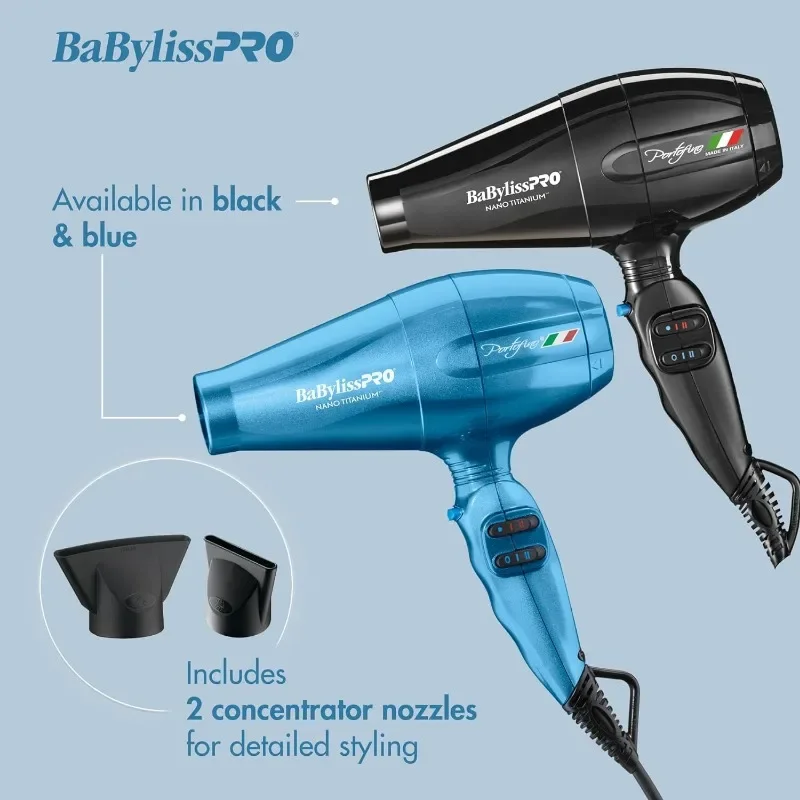 BaBylissPro Nano Titanium secador de cabelo, Secador portátil, Hair Styling Appliances, 2000 Watt