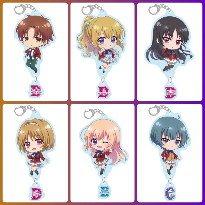 Classroom of the Elite ANIME 6CM Kiyotaka Ayanokoji Suzune Horikita Acrylic figure keychain Bag Charms Backpack Pendant