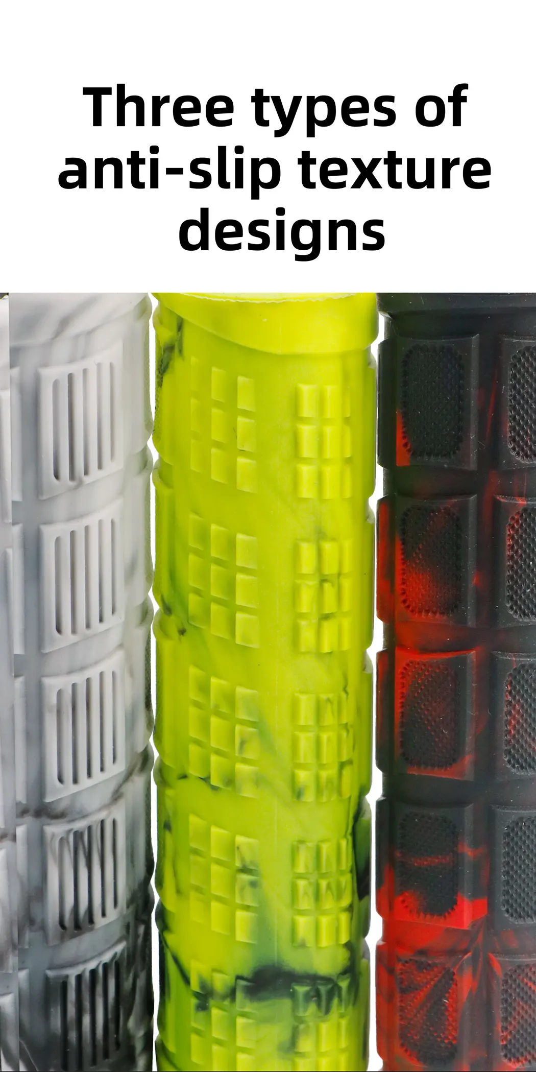 Mountainbike-Lenkergriffe, zweifarbig, Aluminiumlegierung, rutschfestes Gummi, ergonomisches Design für bequemes Radfahren auf der Straße – Detail 9