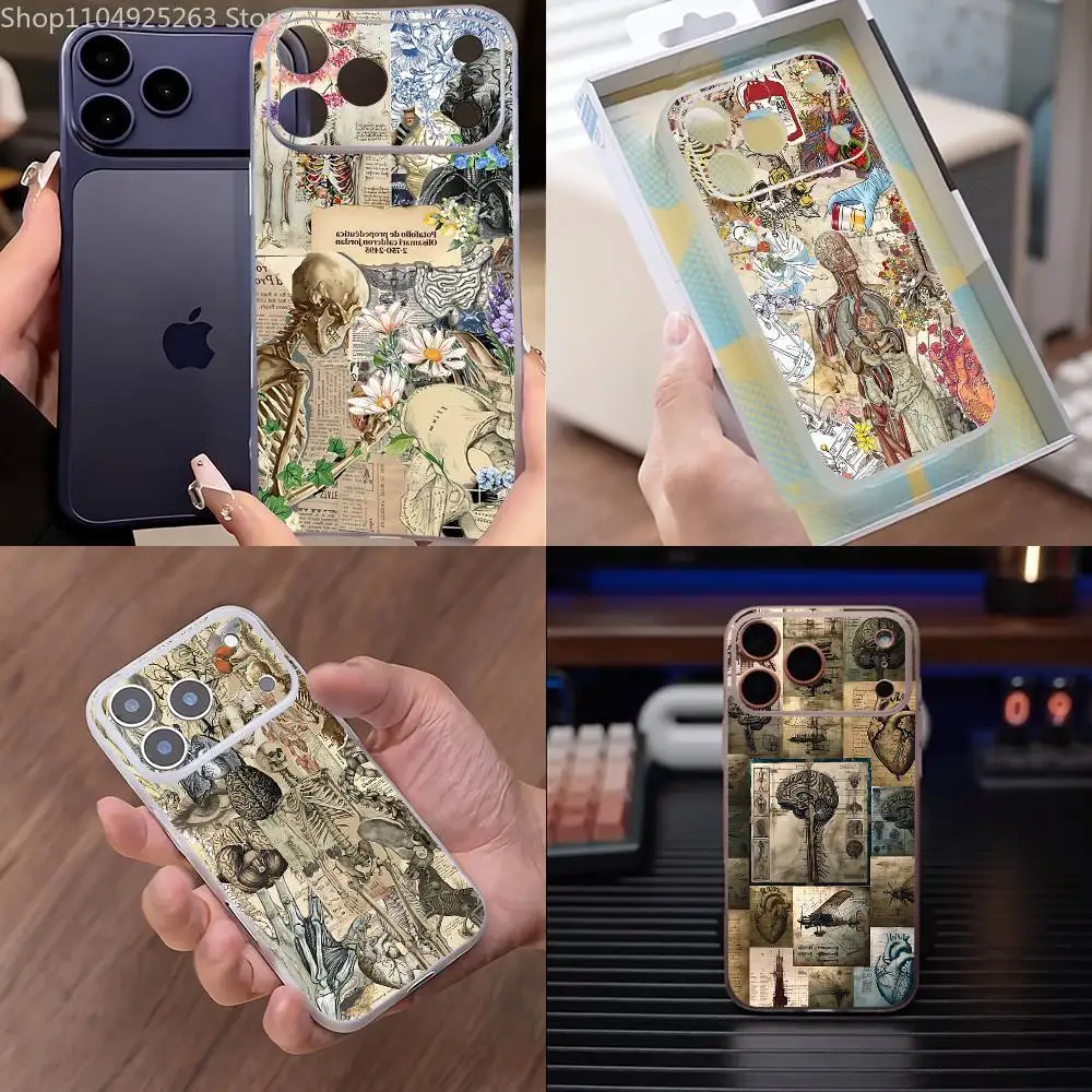 

Medical Art Medicine Collage Phone Case For iPhone 17,16,15,14,13,12,11 Pro,Max,Plus,Mini,Air,E Magnetic Magsafe Frosted Clear