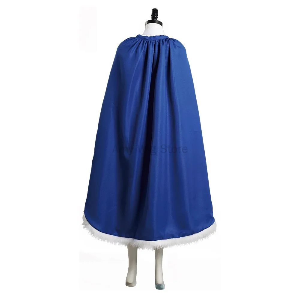 Anime Ultima fantasia cosplay com peruca para mulheres, roupas cosplay, vestido com capa para o Halloween, terno de carnaval, uniforme azul longo para meninas