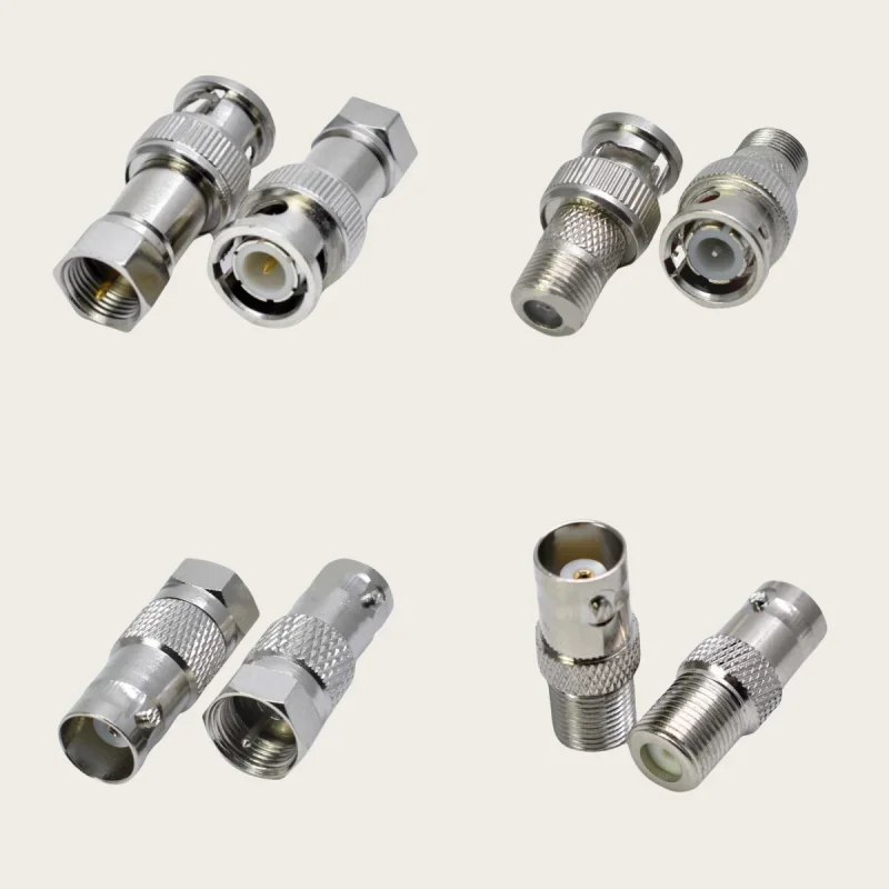 2pcs/LOT BNC to F adapter Male plug & Female jack adapter BNC F JJ KK JK RF Coaxial straight Connectors