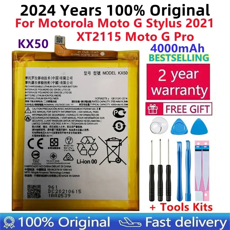 100% Original New High Quality Replacement Battery KX50 For Motorola Moto G Stylus 2021 Xt2115 Kx50 Batteries