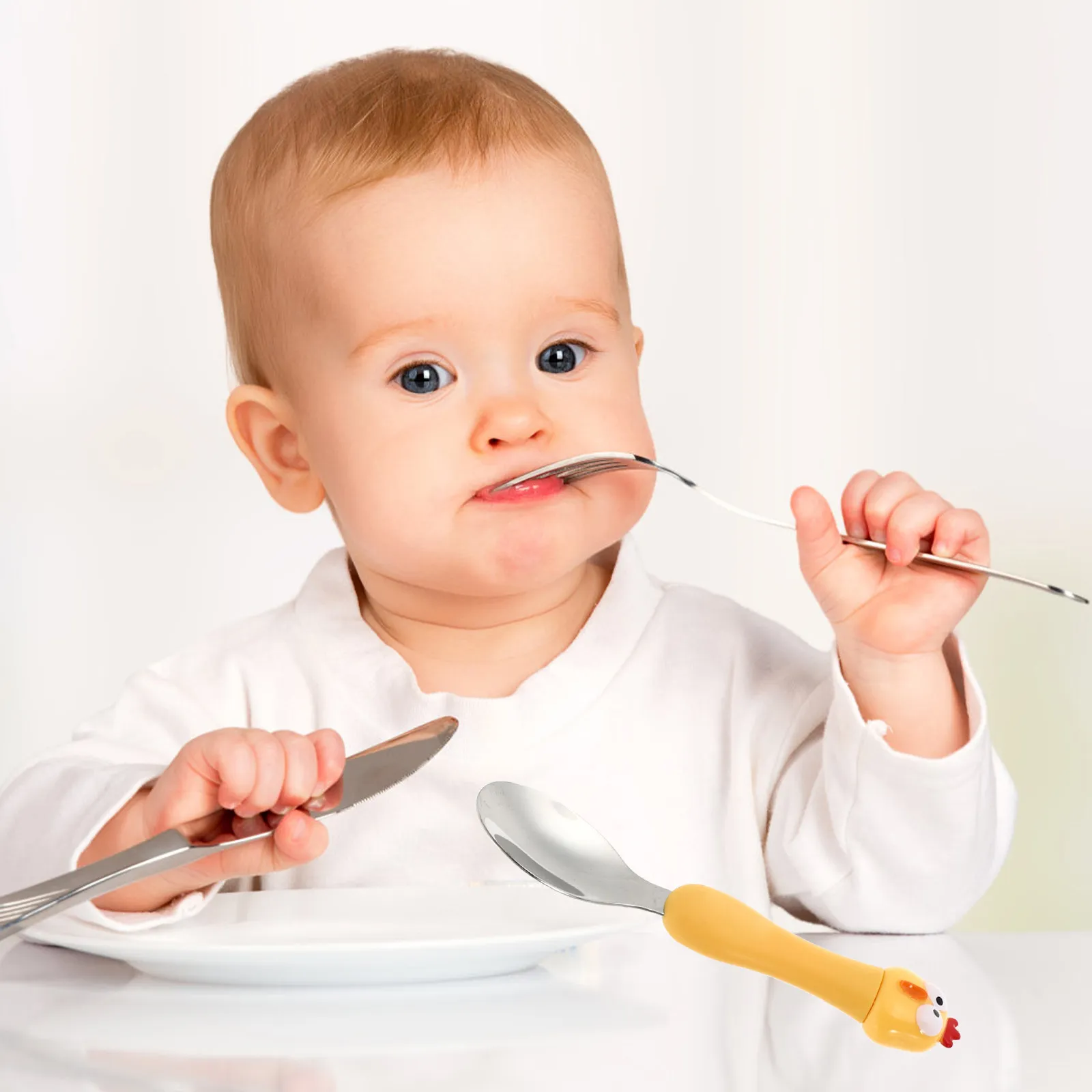 

2Sets Baby Spoon and Fork Set Premium Bpa-Free Feeding Utensils for Toddlers Smooth Rounded Edges Easy Grip Heat Resistant