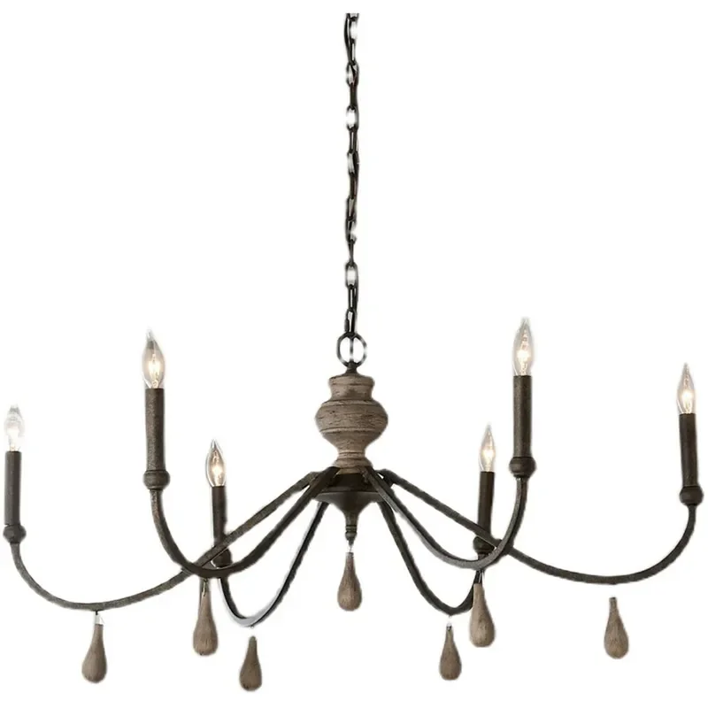 2025 Classic Led Chandelier 6 Heads Retro French Country Living Room Dining Room Bedroom Vintage Chandelier Home Lighting