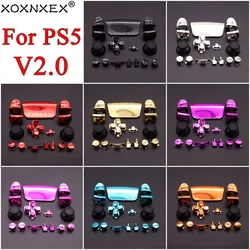 1Set Full Set Chrome Buttons For PS5 2.0 V2 BDM-020 Handle Thumb Sticks Joystick Cap L1 R1 L2 R2 D-pad Button For PS5 Controller