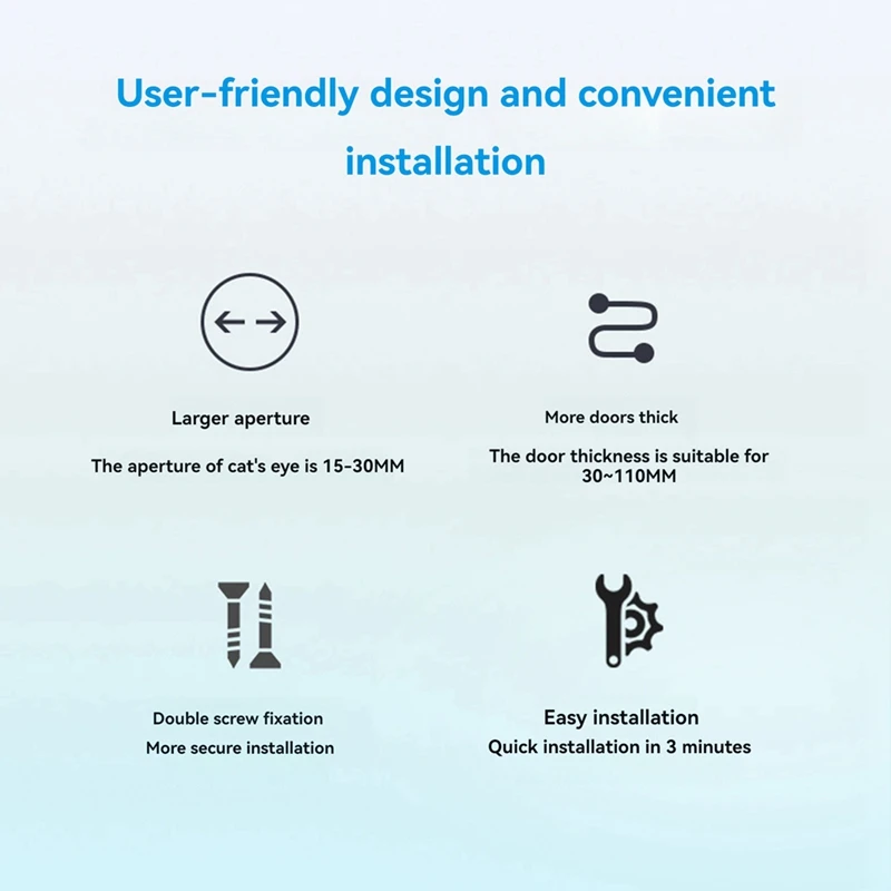 Tuya โปรแกรมดูประตูดิจิตอลกล้อง Wifi ออดวิดีโอ 4.3 นิ้ว 160 °   การเฝ้าระวังบ้านระยะไกลไร้สายอินเตอร์คอมออดประเภท