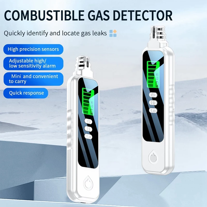 1 Piece Gas Leak Detector Portable Natural Gas Detector Alarm Sound Methane Hexane With LCD Screen 2 AAA Batteries For Home C