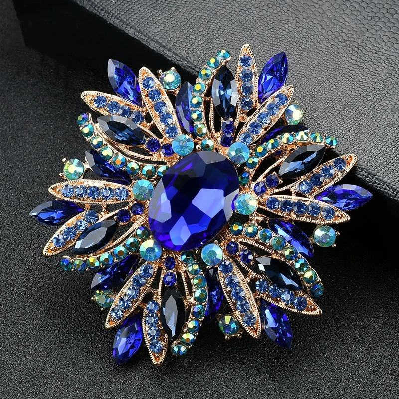 SHMIK Luxury Women Fashion Crystal Exaggerated Brooch Badges Exqusitie High-end Rhinestone Shining Boutique Decoration Pin