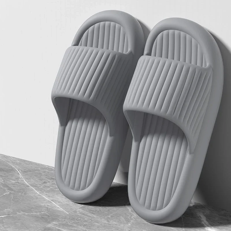 

New Men Soft Slippers Concise Women Thick Platform Hotel Slides Beach Sandals Indoor Outdoor Bathroom Fashion Anti-Slip Slipper