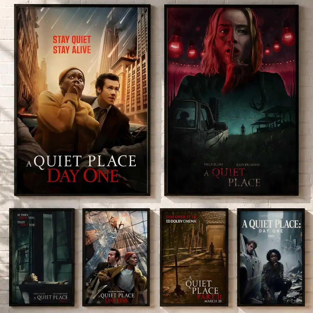 Horror Movie A Quiet Place Poster HD poster wall art self-stick no-residue for home cafe office great gift