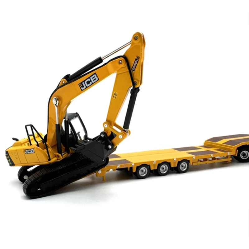 OXFORD Diecast 1:76 Scale Excavator Trailer Alloy Car Model Finished Product Simulation Toy Static Model Display