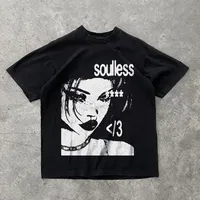 Punk Aesthetics Graphic Print Cotton T-shirt Oversized Rock Goth Tee Fashion Hip Hop Tee 2000S Retro Streetwear Clothes EMO
