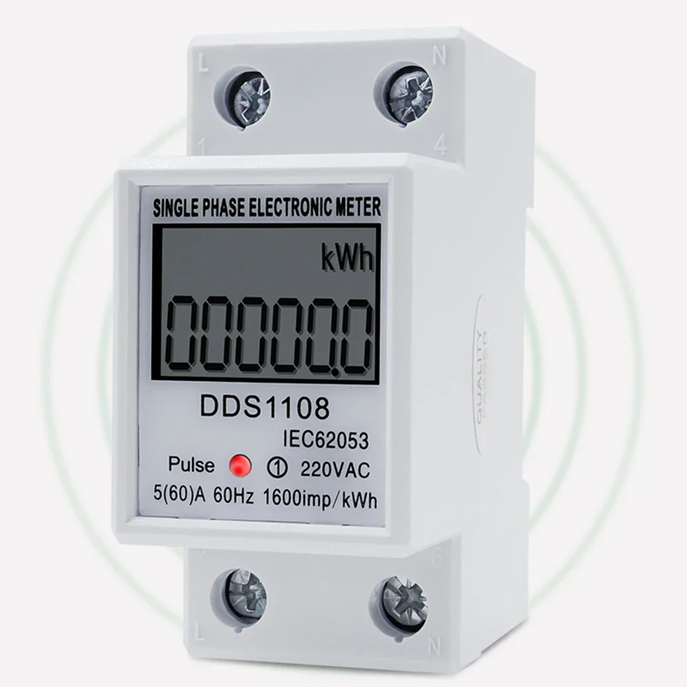 

DDS1108 Single Phase Digital Energy Meter With LCD Display AC 220V 60A Features Non Volatile Memory To Maintain Data Integrity