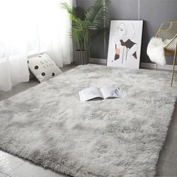 Alfombra de felpa gris para sala de estar, alfombrillas mullidas antideslizantes, decoración del hogar, alfombras de terciopelo suave, manta para habitación de niños