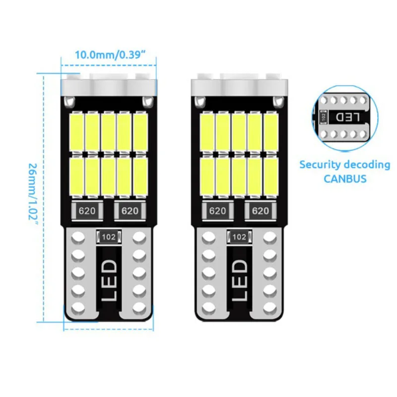 200 قطعة T10 W5W 194 501 Led Canbus لا خطأ سيارة الداخلية ضوء T10 26 SMD 4014 رقاقة نقية الأبيض الأزرق أداة أضواء لمبة مصباح