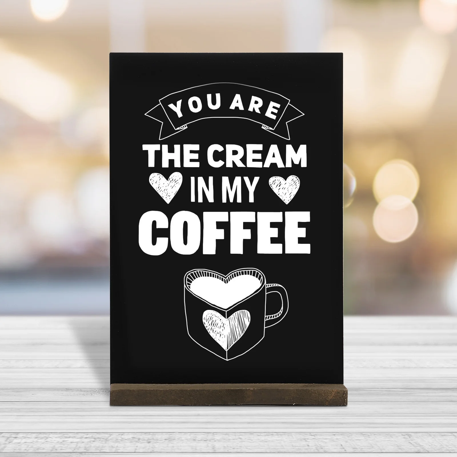 Mini Chalk Board Sign Double Sided Tabletop Chalkboard with Wood Base Message Board for Wedding Restaurant Bar Counter Display