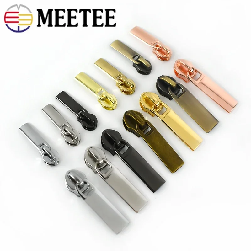 

20Pcs Meetee Alloy Zipper Sliders for 3# 5# Nylon Zippers Down Jacket Coat Pocket Zips Head Bag Zip Repair Kits DIY Accessories