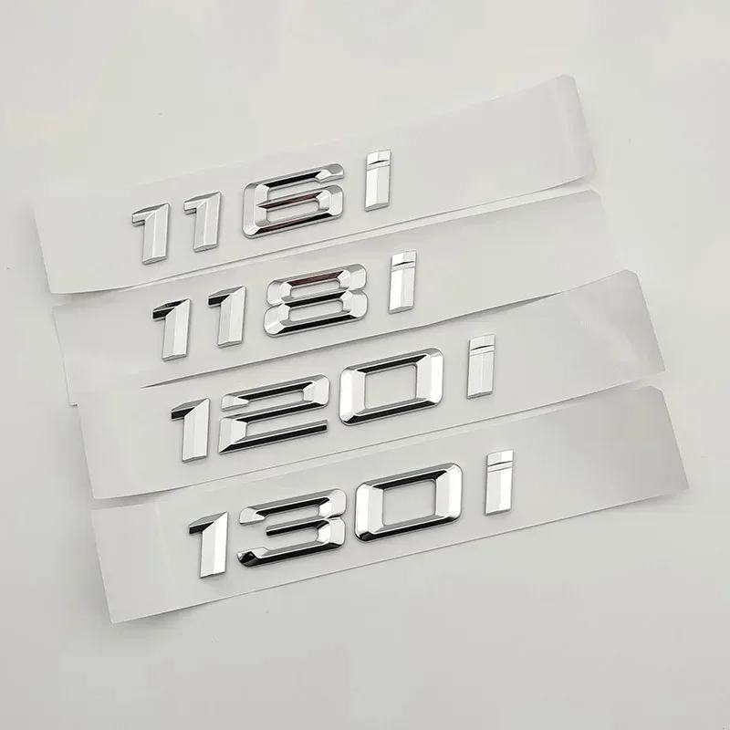 

Chrome Car Rear Trunk Letters Badge Sticker For Series1 BMW 114i 116i 118i 120i 125i 130i 140i F20 E87 Logo External Decoration