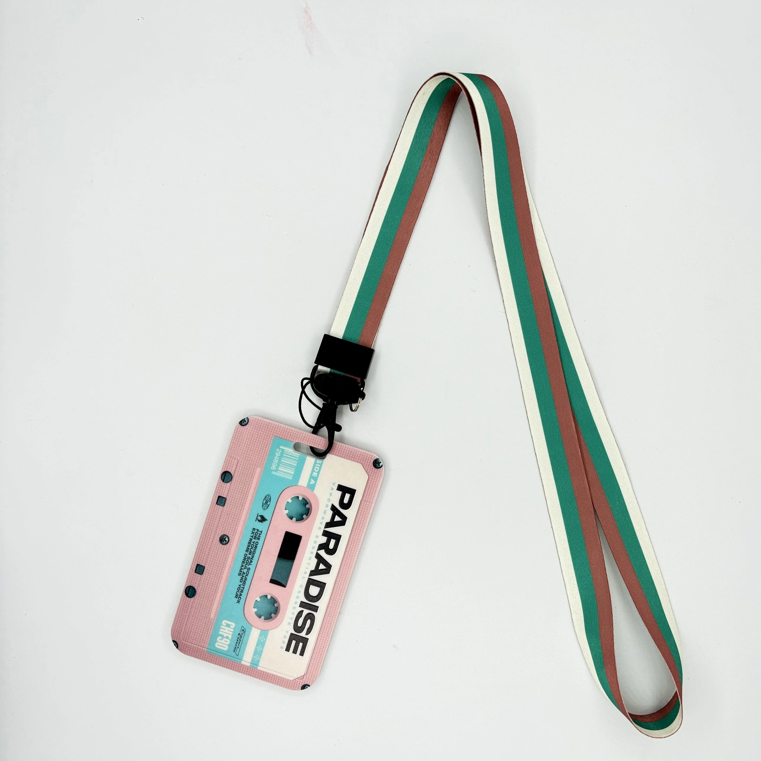 Retro Tape Card Holder Lanyard Camera Neck Strap Credit Card Case ID Badge Holders Credentials Protection Card Holders