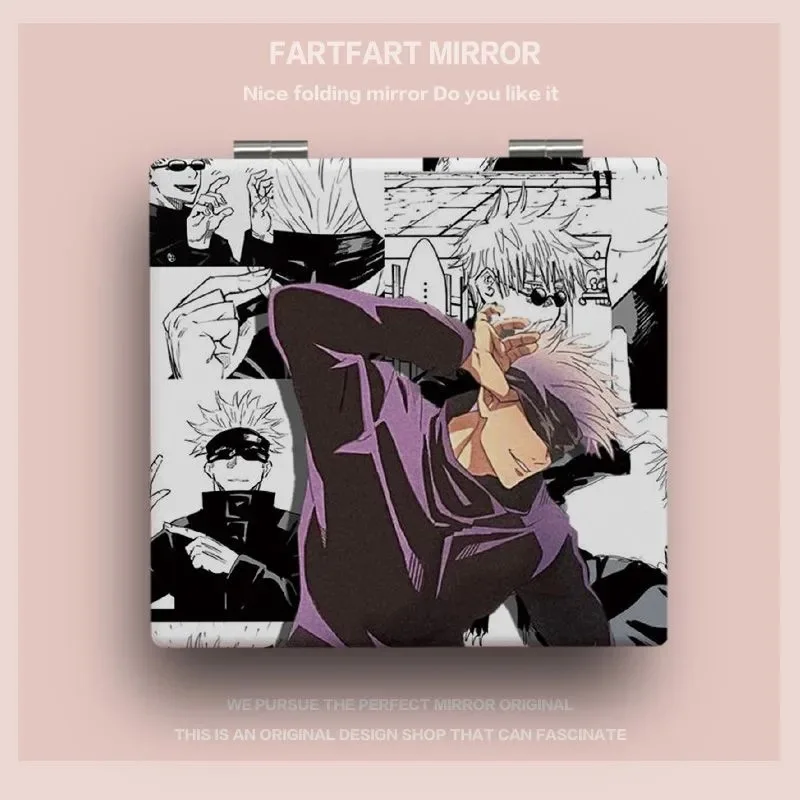 

Jujutsu Battle Gojo Satoru Portable Small Mirror Ins Portable Folding Handheld Double sided Mini Student Makeup Mirror