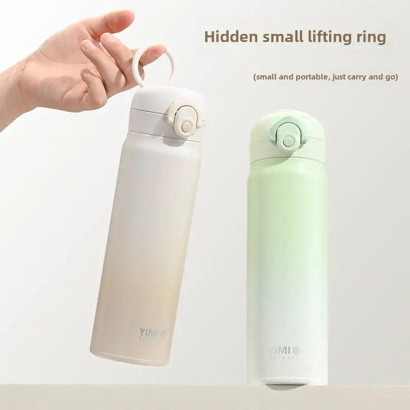 316 Thickened Stainless Steel Insulated Cup, Gradient Bounce Lid Insulated Cup, Large-capacity Portable Water Cup