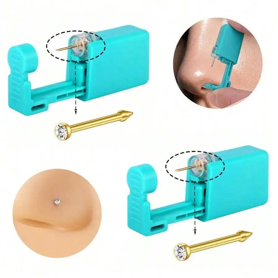 Nose Piercing Kit, Disposable Nose Piercing Gun, Sterile Piercing Tool, Home Nose Piercing Gun