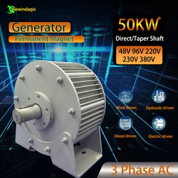 100KW generatore trifase AC alternatori 48v 120V 220V 380V Gearless magnete permanente a basso numero di giri per turbina eolica e ad acqua