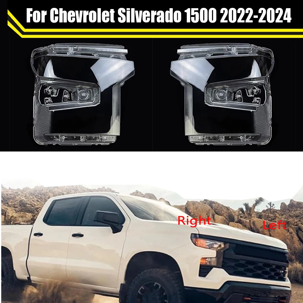 Auto Light Lamp For Chevrolet Silverado 1500 2022 2023 2024 Halogen (Low) Headlight Cover Lens Shell Headlamp Lampshade