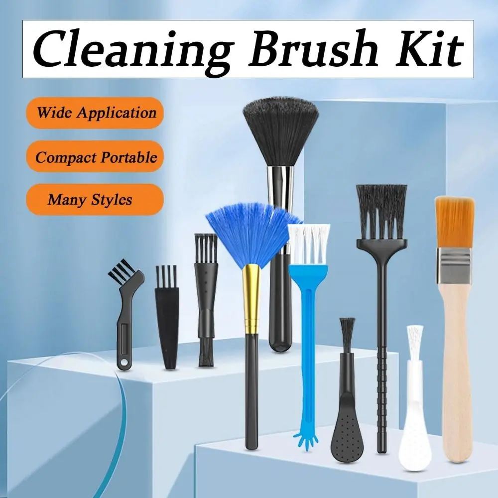5/6/9/10Pcs Portable Keyboard Cleaning Brush Kit Professional Soft Brush Mini Cleaning Brush Kit Dust Removal Practical