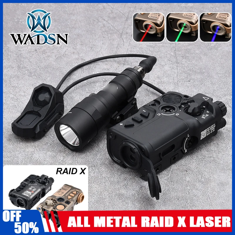 Tactical All Metal Raid X Red Dot Green Blue IR Laser SF M300A M600U Tactical Scout Light Flashlight & AXON Remote Switch