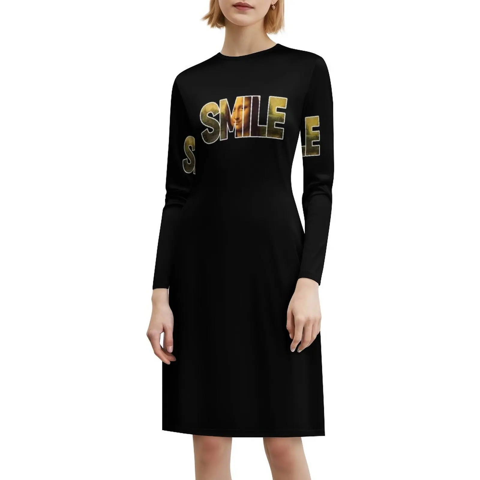 الموناليزا ابتسامة خمر فستان بوهيمي نفخة الأكمام أو بلا أكمام خيارات للنساء فستان الموناليزا ابتسامة الموناليزا خمر المون