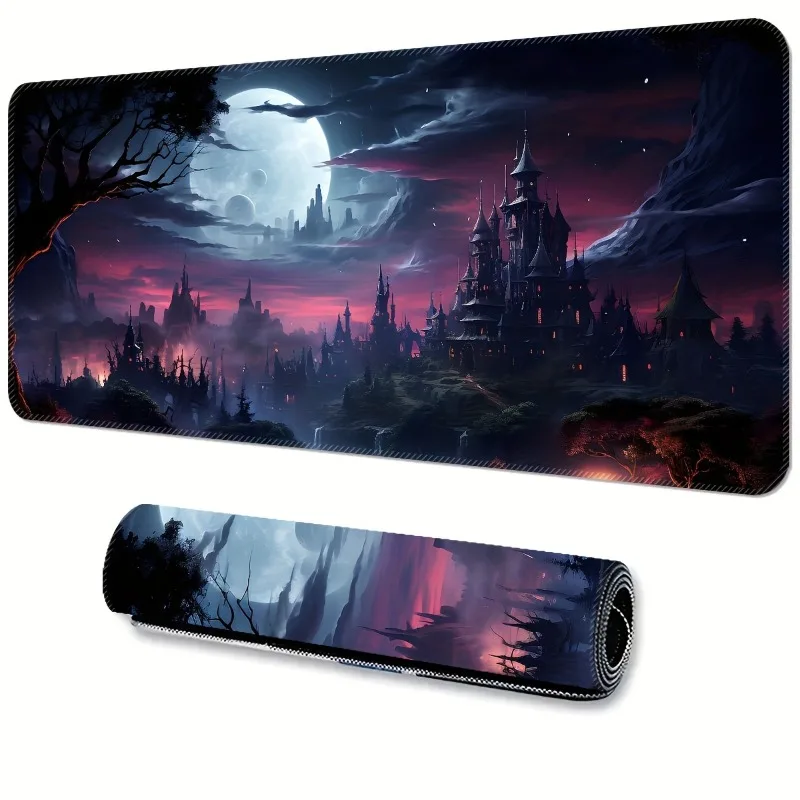 

Dark Castle huge extension gaming mouse pad, non-slip rubber base, seam edge design, suitable for electronic sports, PC and GMAE